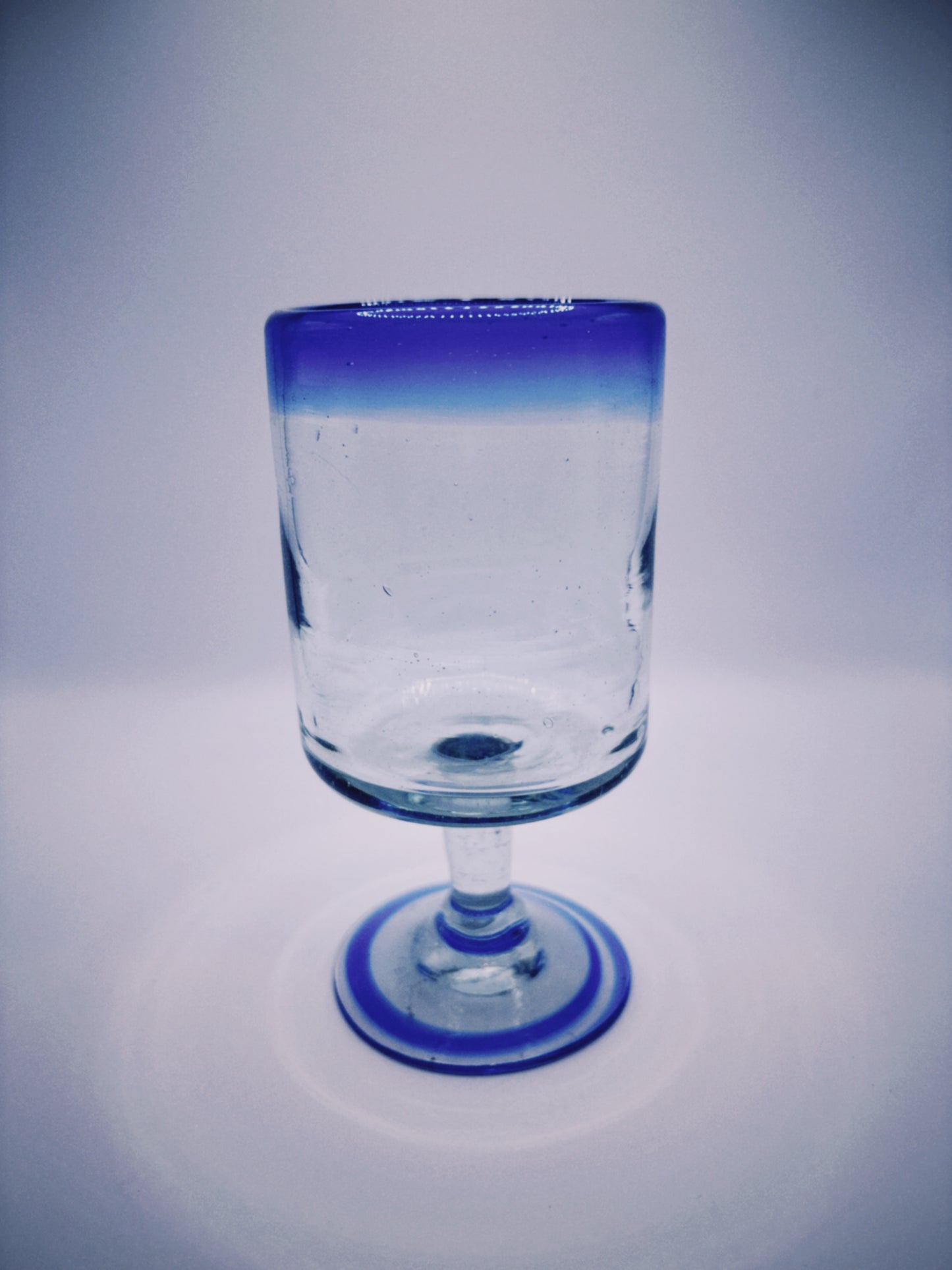 Blue Blown Glass Goblet
