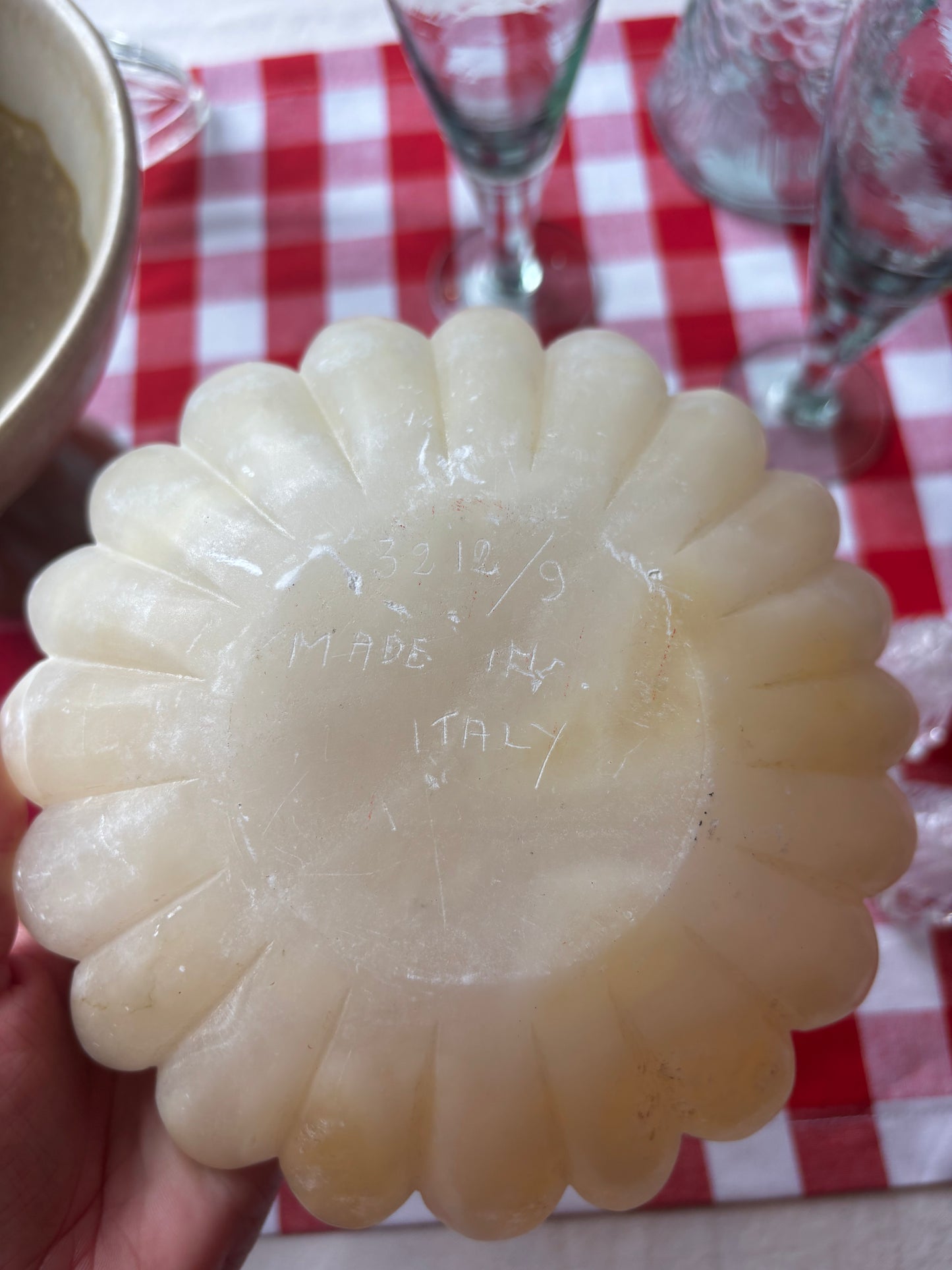 Italian Alabaster Sunflower Catch All