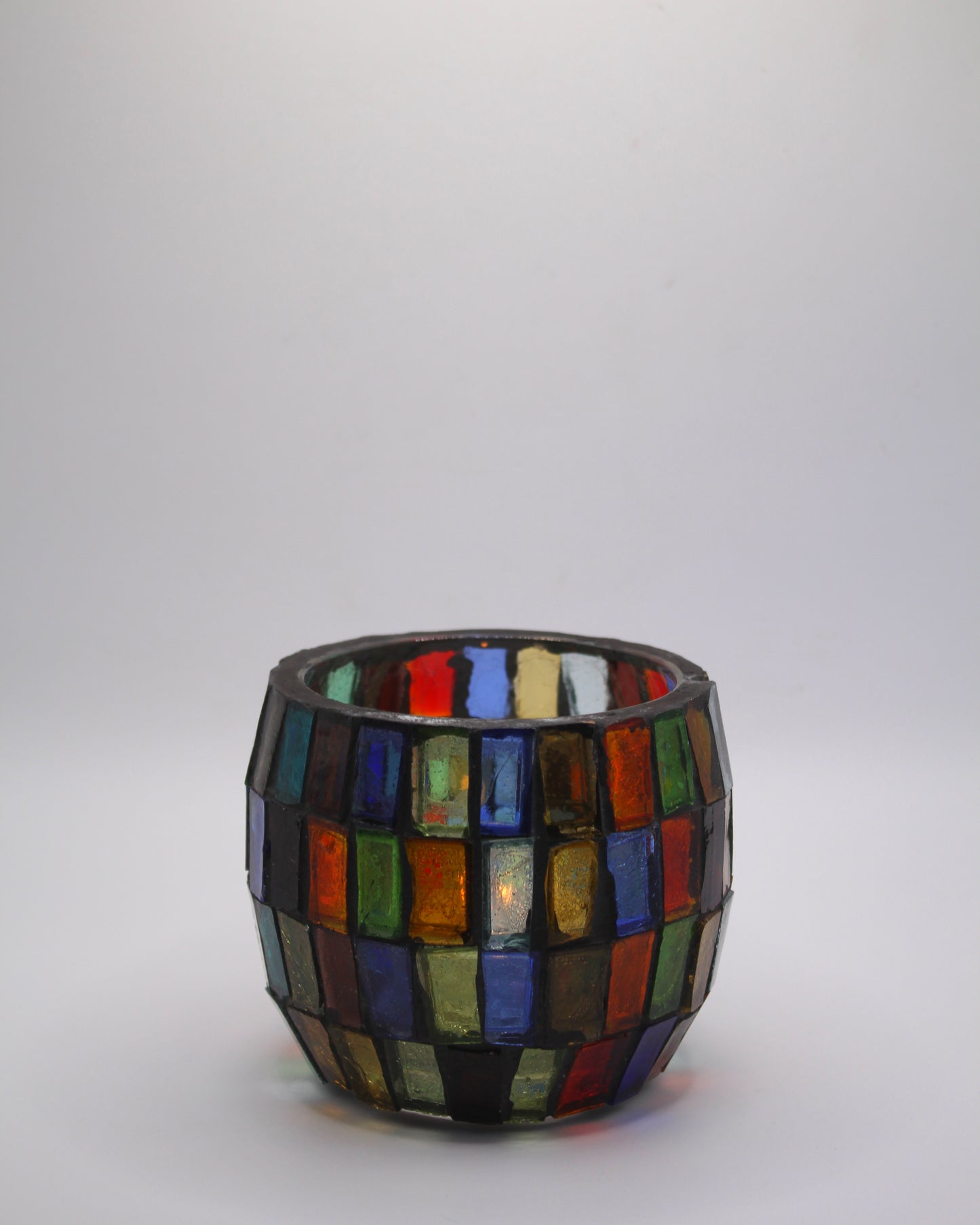mosaic stained glass votive candle holder