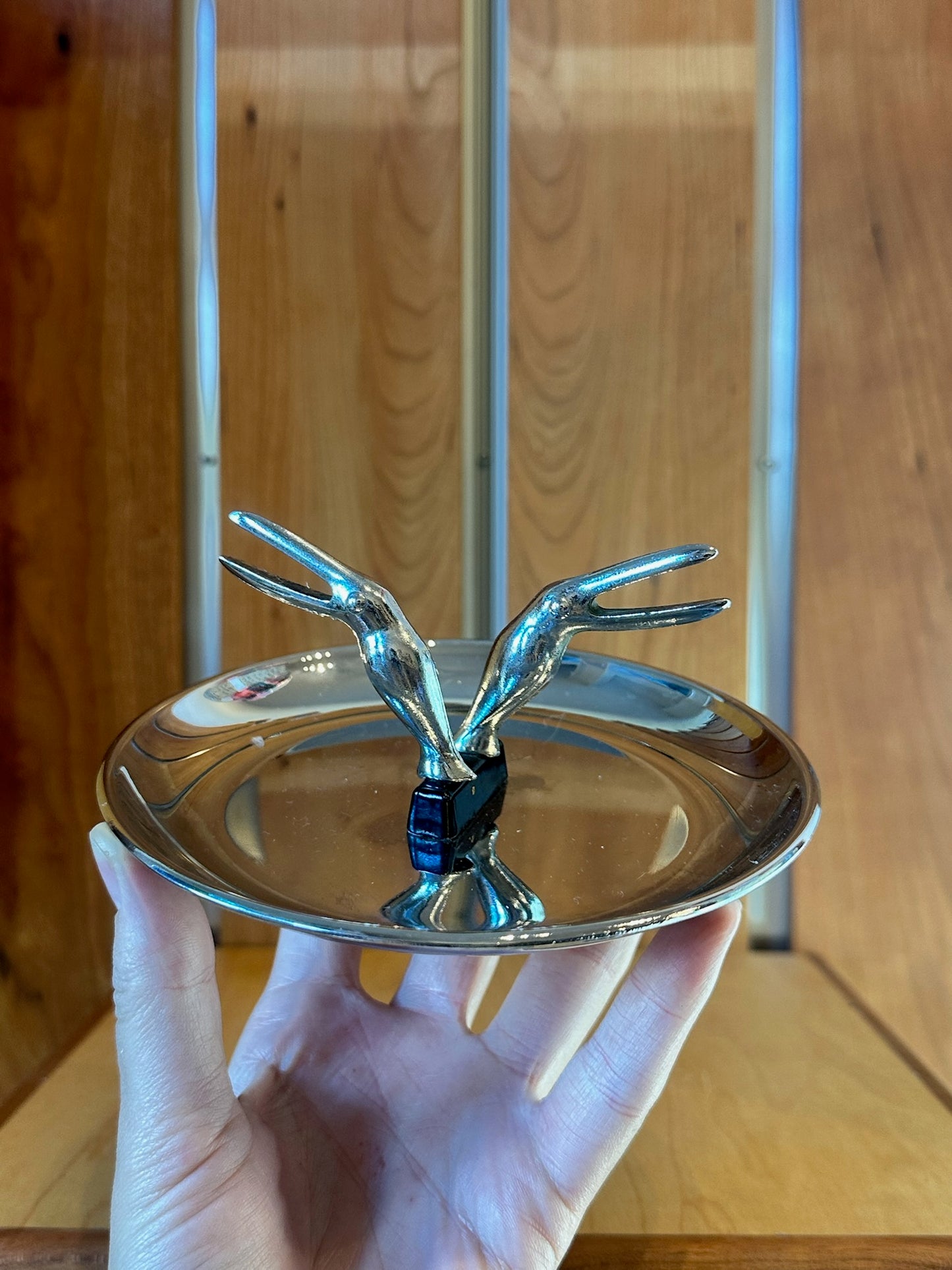 Midcentury Chrome Ashtray (with Toucan Decor Elements)