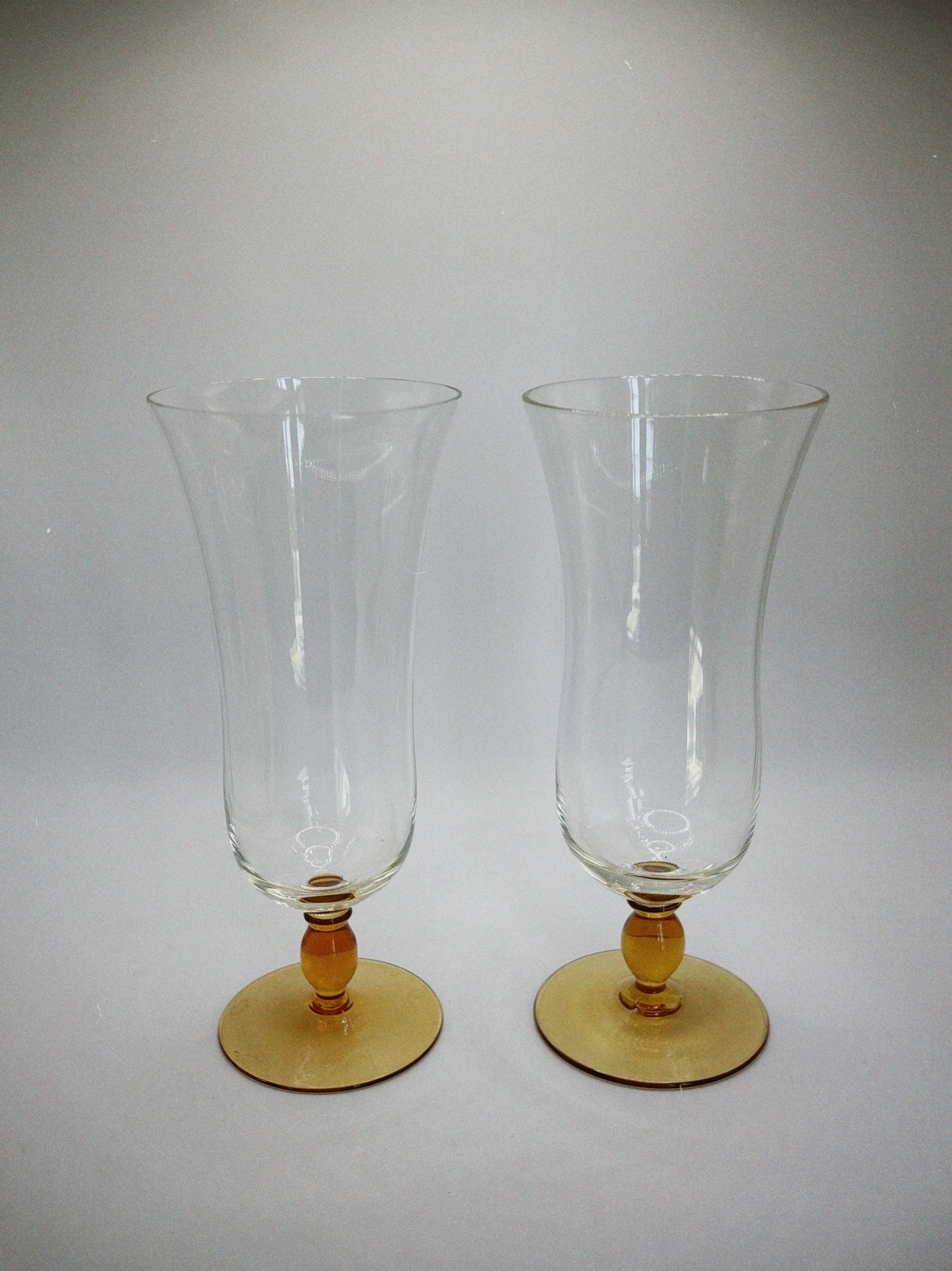 Yellow Stem Hurricane Glasses (Set of 2)
