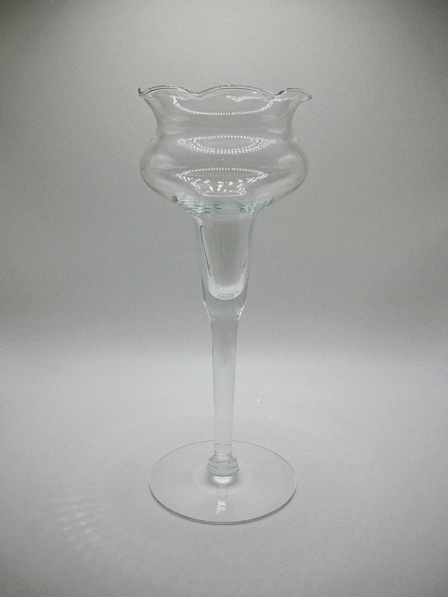 Hand Blown Scalloped Candlestick Holder