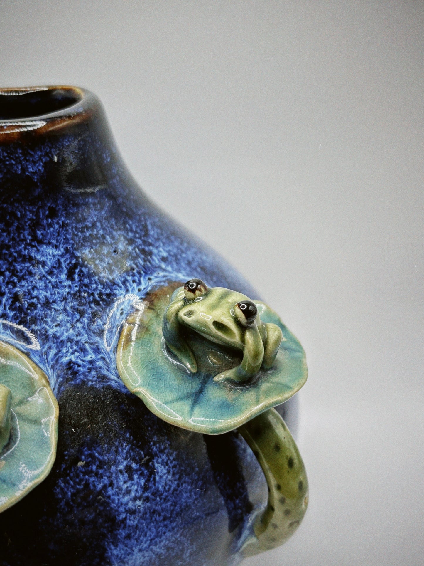 Frogs on Lily Pads Vase