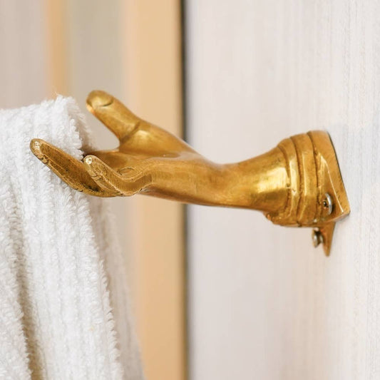 1 Piece Brass Hand Shape Hooks for Closet Gold: Gold / Brass