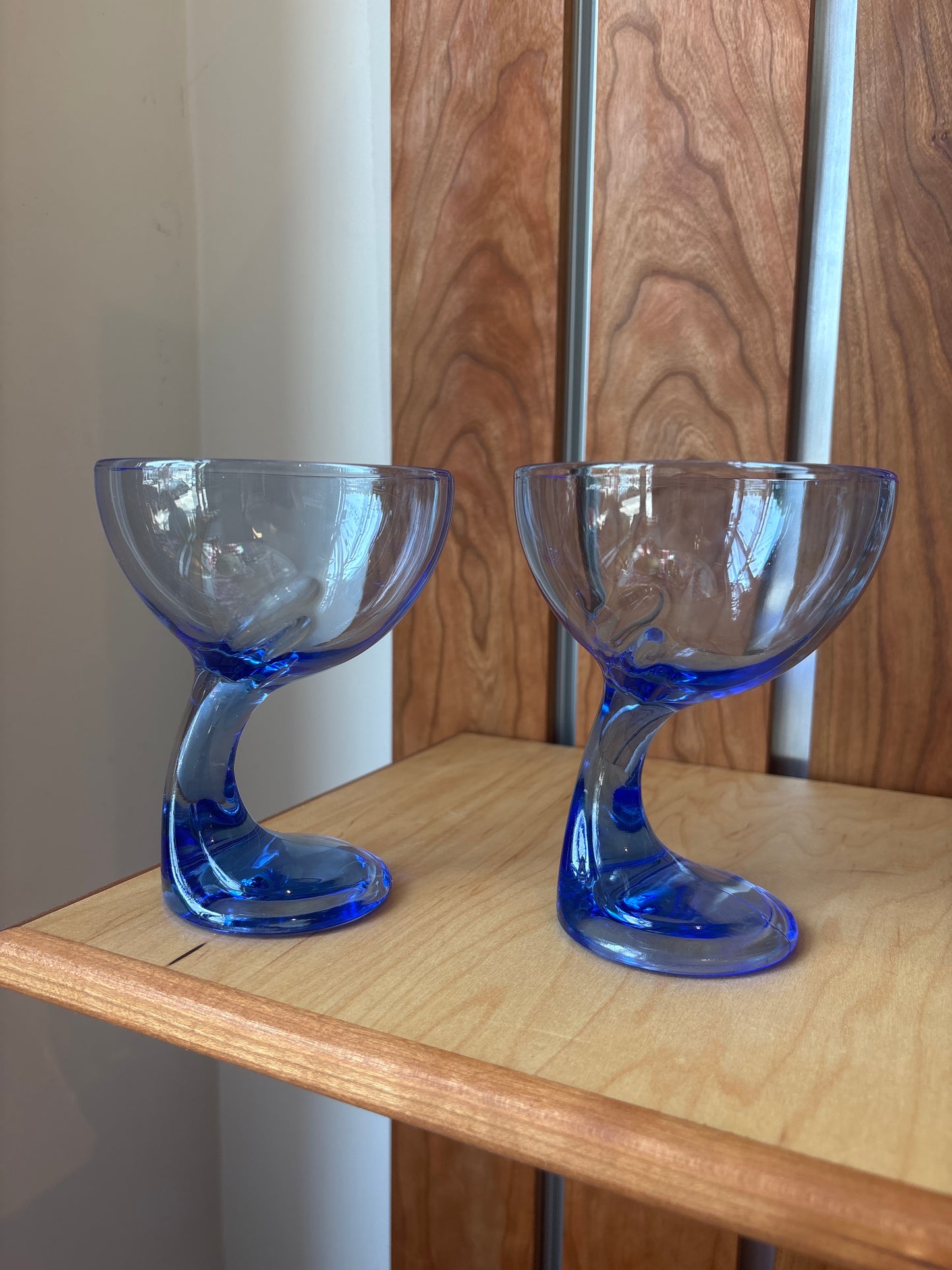 Blue Curved Stem Glasses