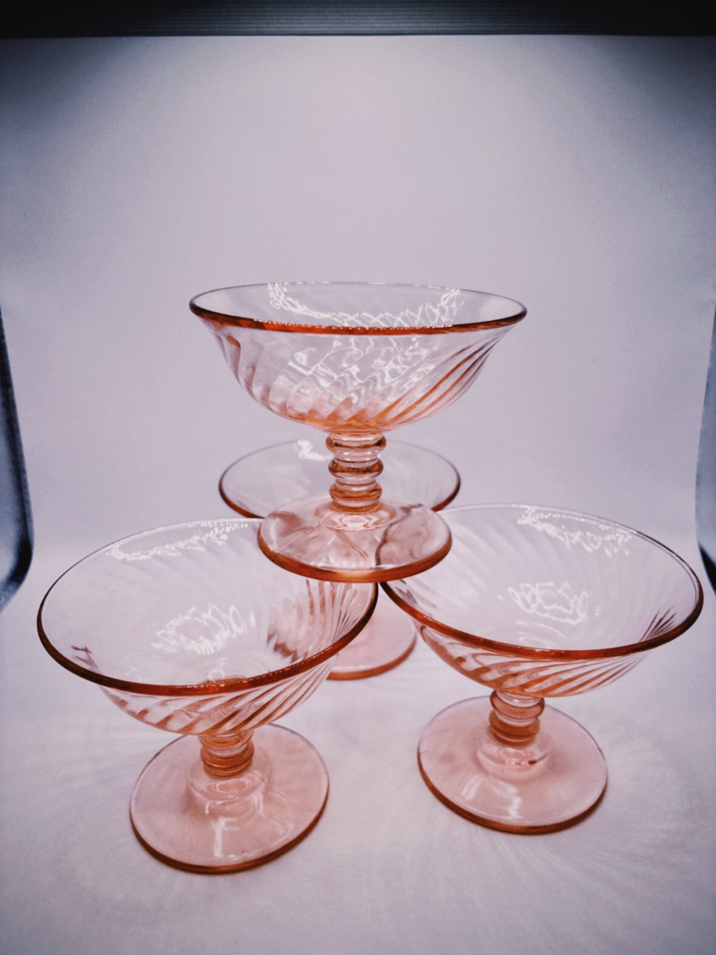 Smoked Pink Coupe Glasses (Set of 4)