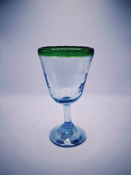 Green Blown Glass Goblet