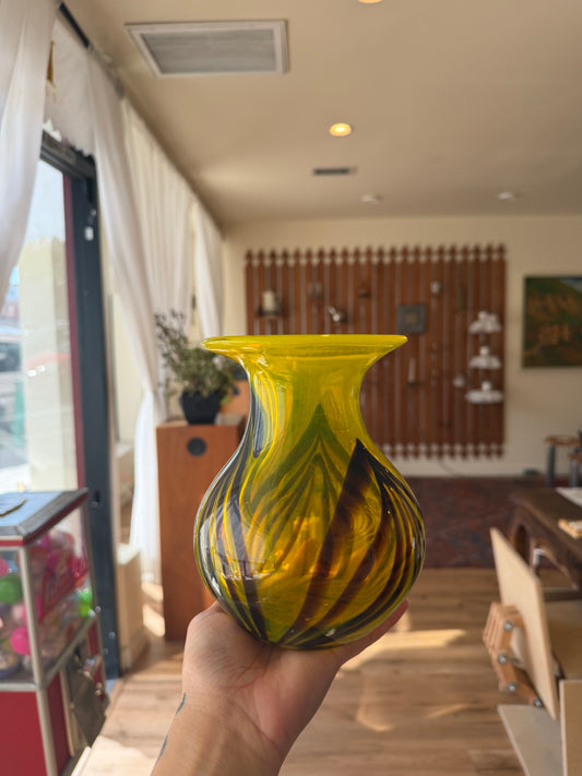 Yellow & Brown Murano Vase
