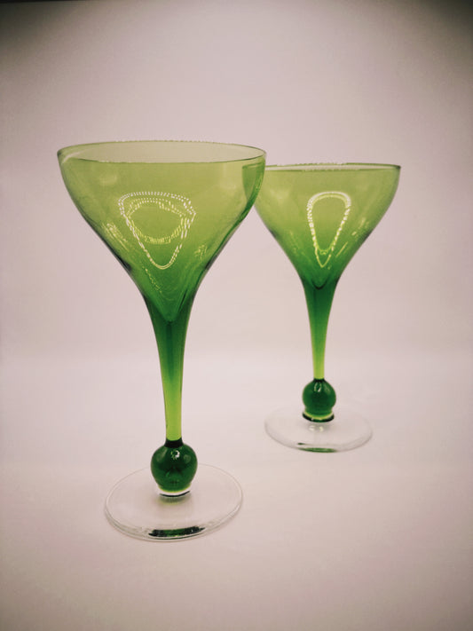 Green Martini Glasses (Set of 2)