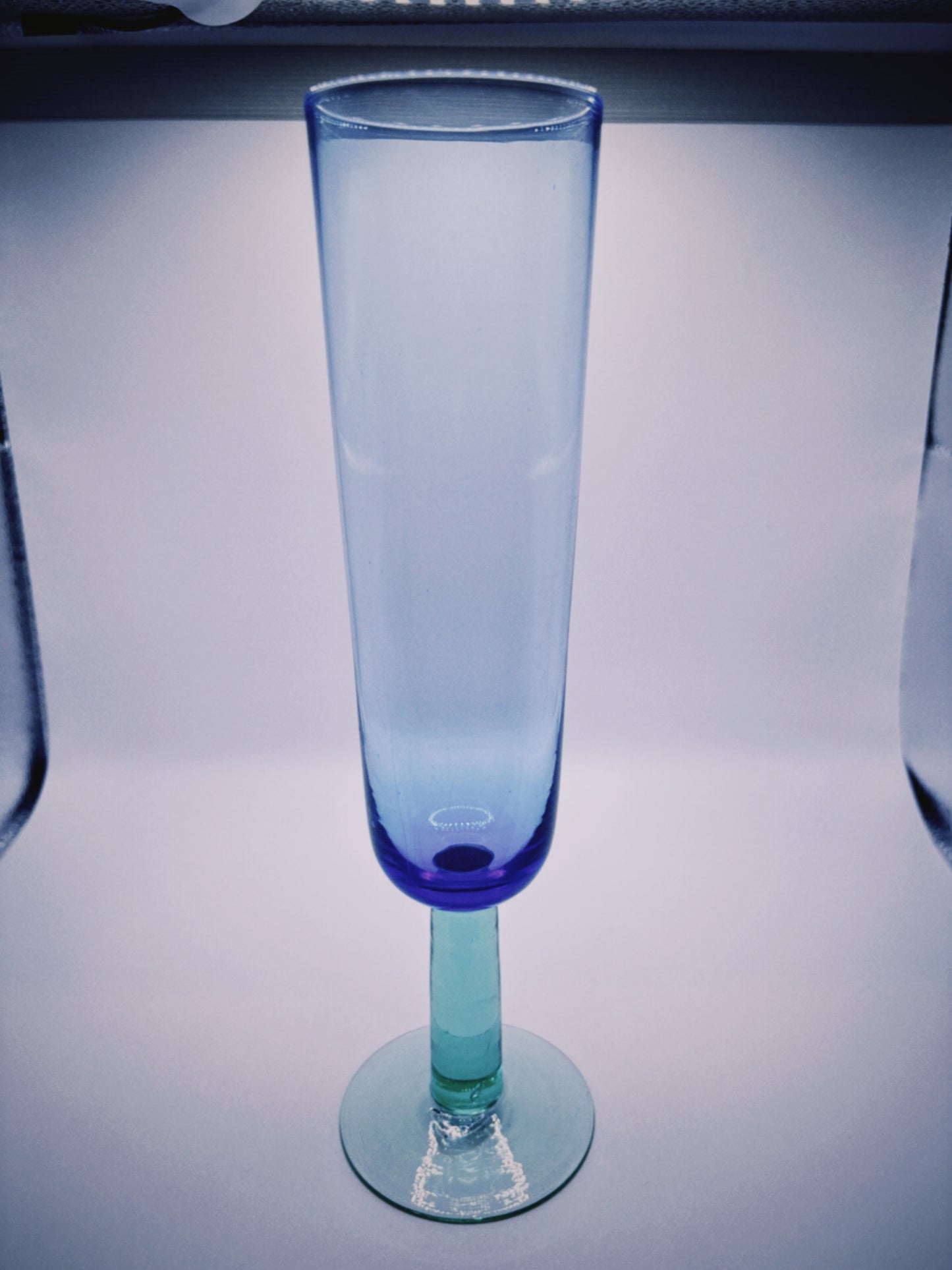 Blue and Green Champagne Glass