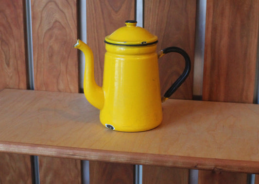 yellow enamel coffee pot