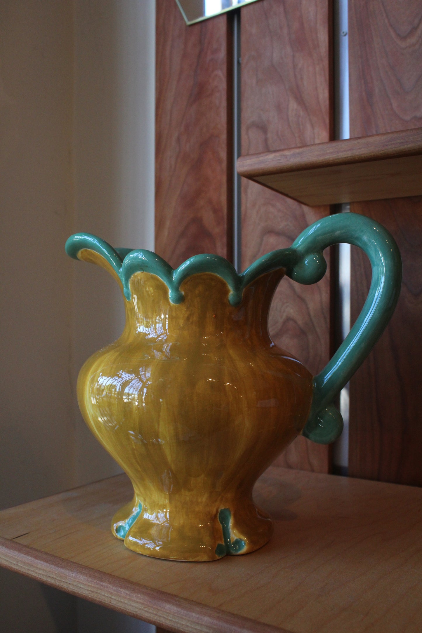 hand painted ceramic pitcher