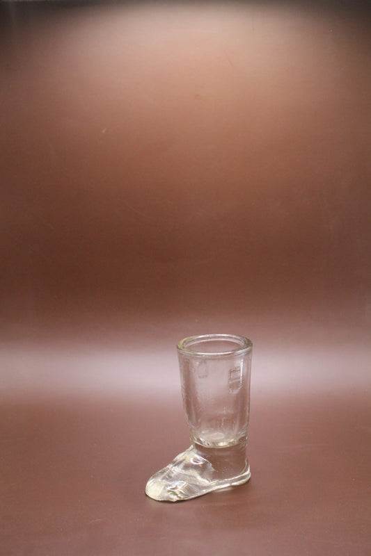 glass cowboy boot matchstick holder or shot glass