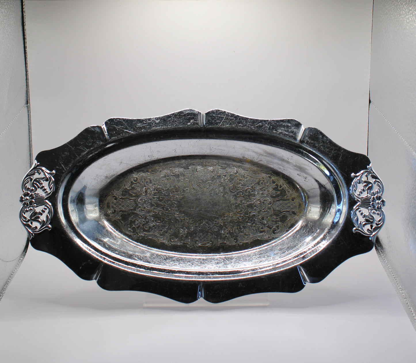 silver plated oval serving platter