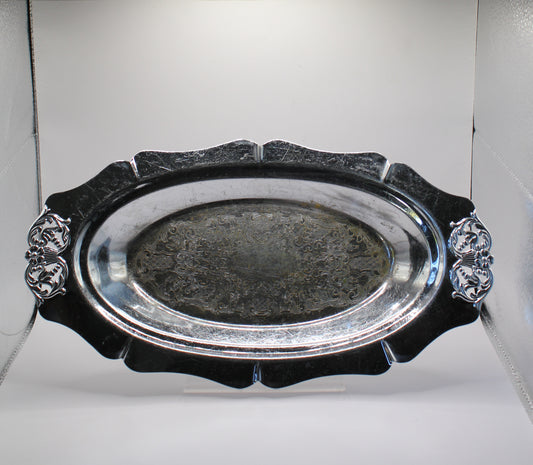 silver plated oval serving platter