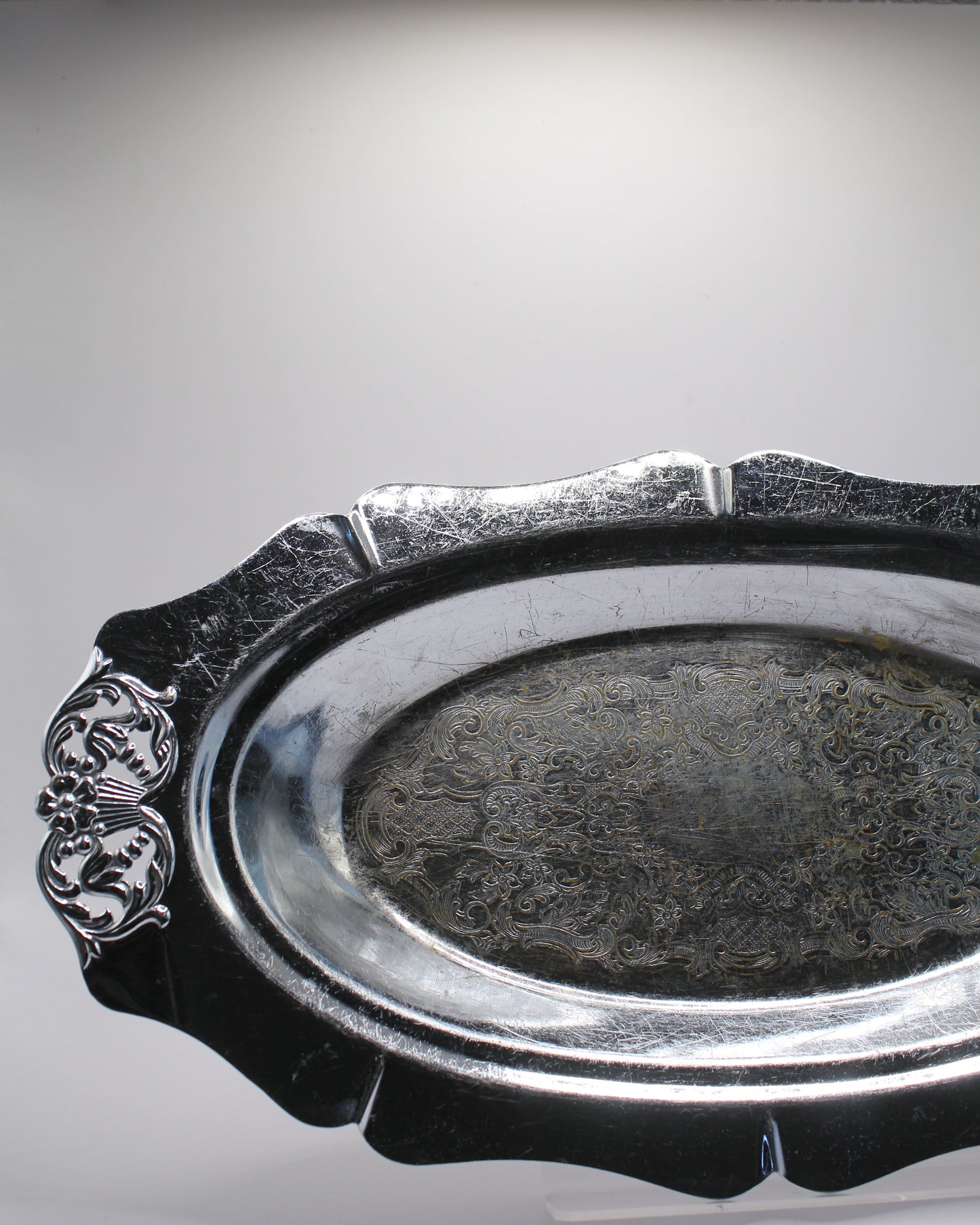 silver plated oval serving platter