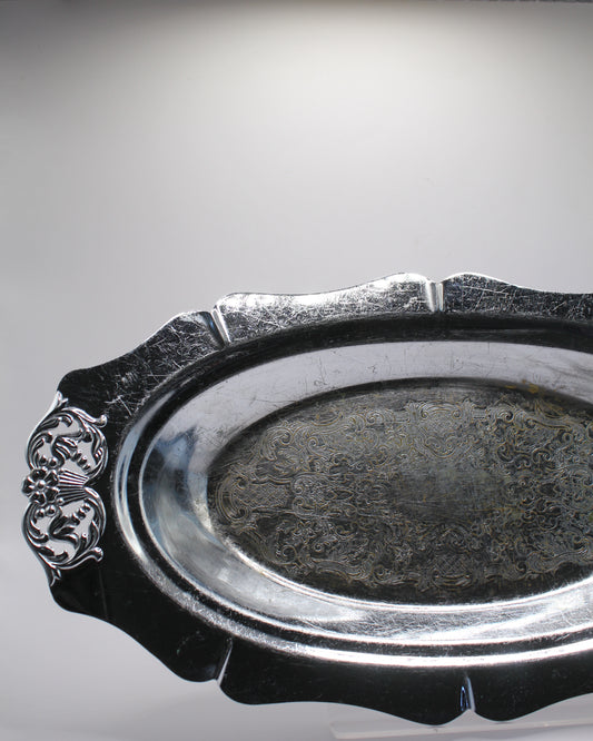 silver plated oval serving platter