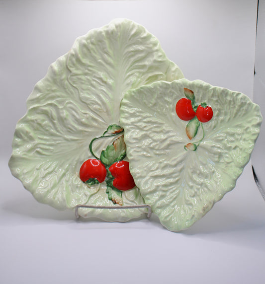 lettuce leaf x tomato salad bowl and plate