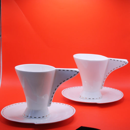 fine bone china teacup n saucer, set of 2