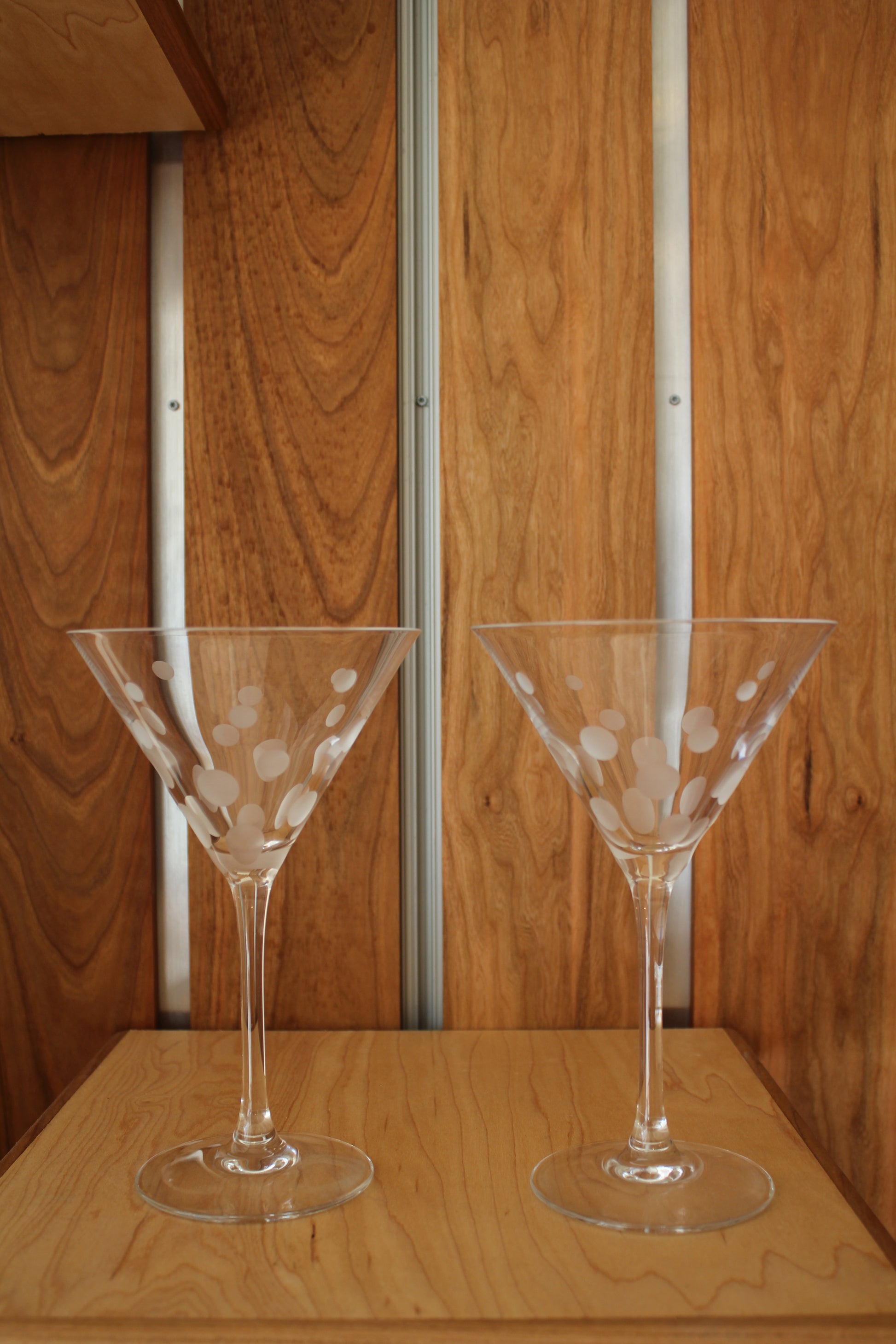 Frosted Polka Dot Martini Glasses (set of 2) – Wares