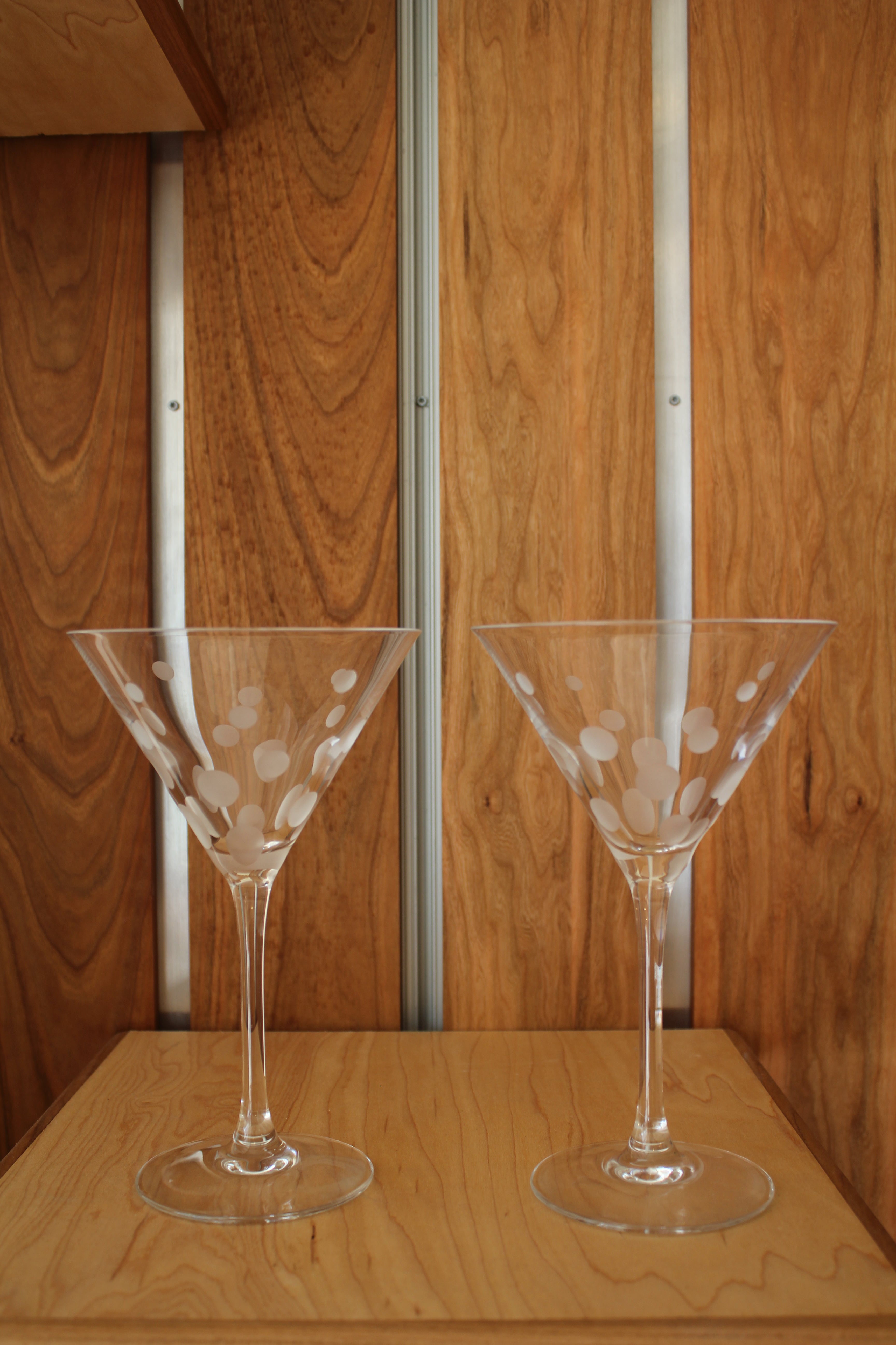 Frosted Polka Dot Martini Glasses (set of 2)