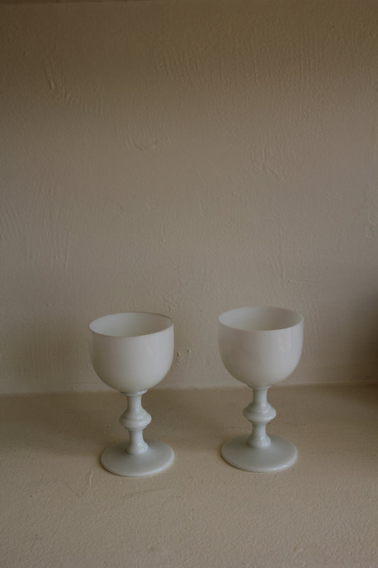 MIlk Glass Wine Glasses (set of 2)