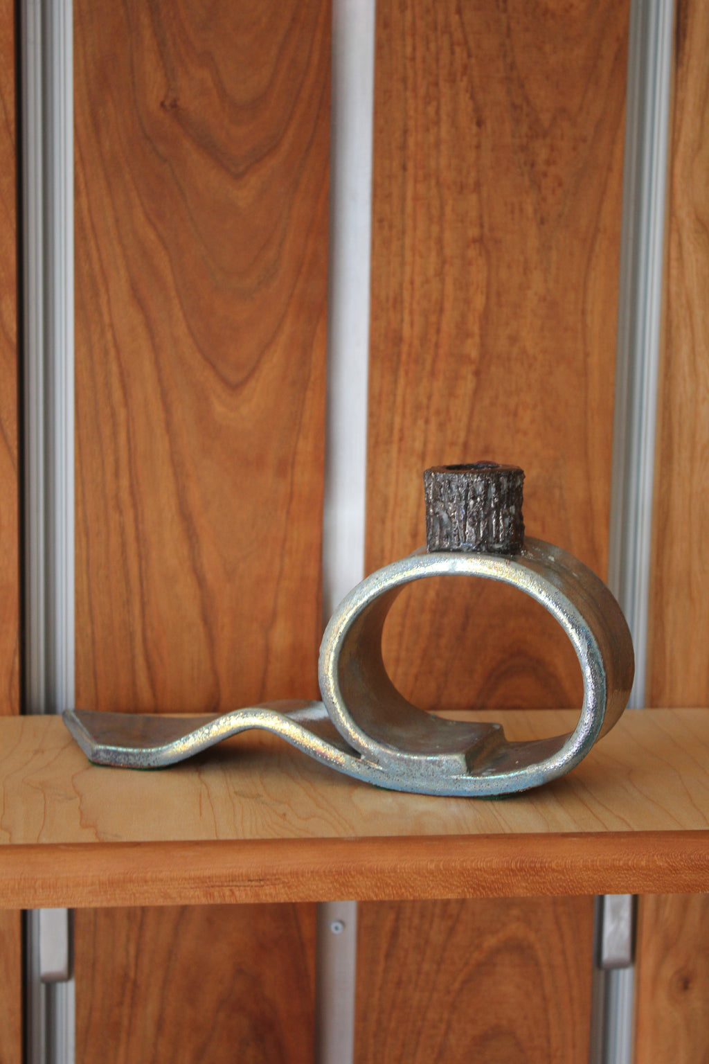 Irridescent Curved Candleholder