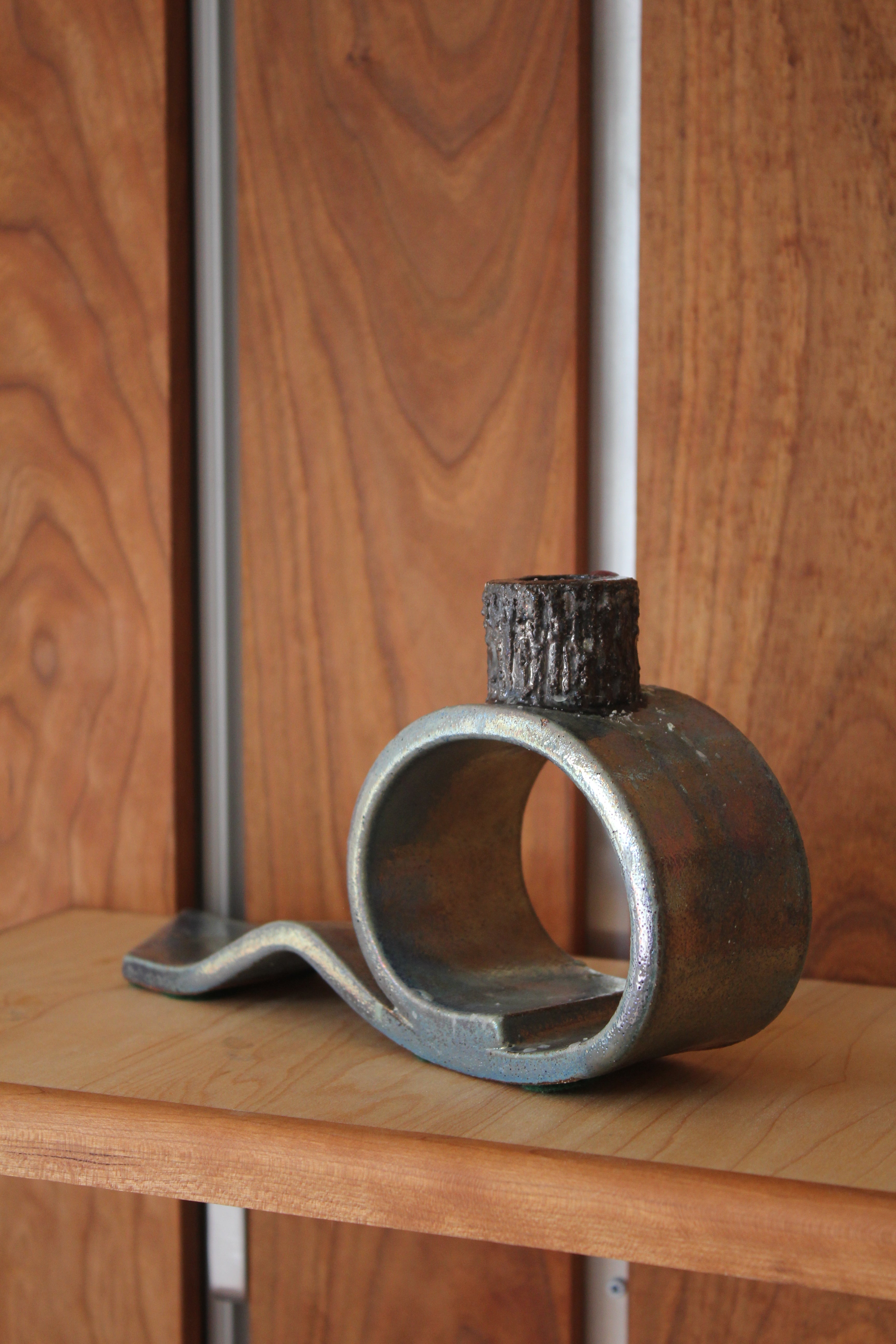 Irridescent Curved Candleholder