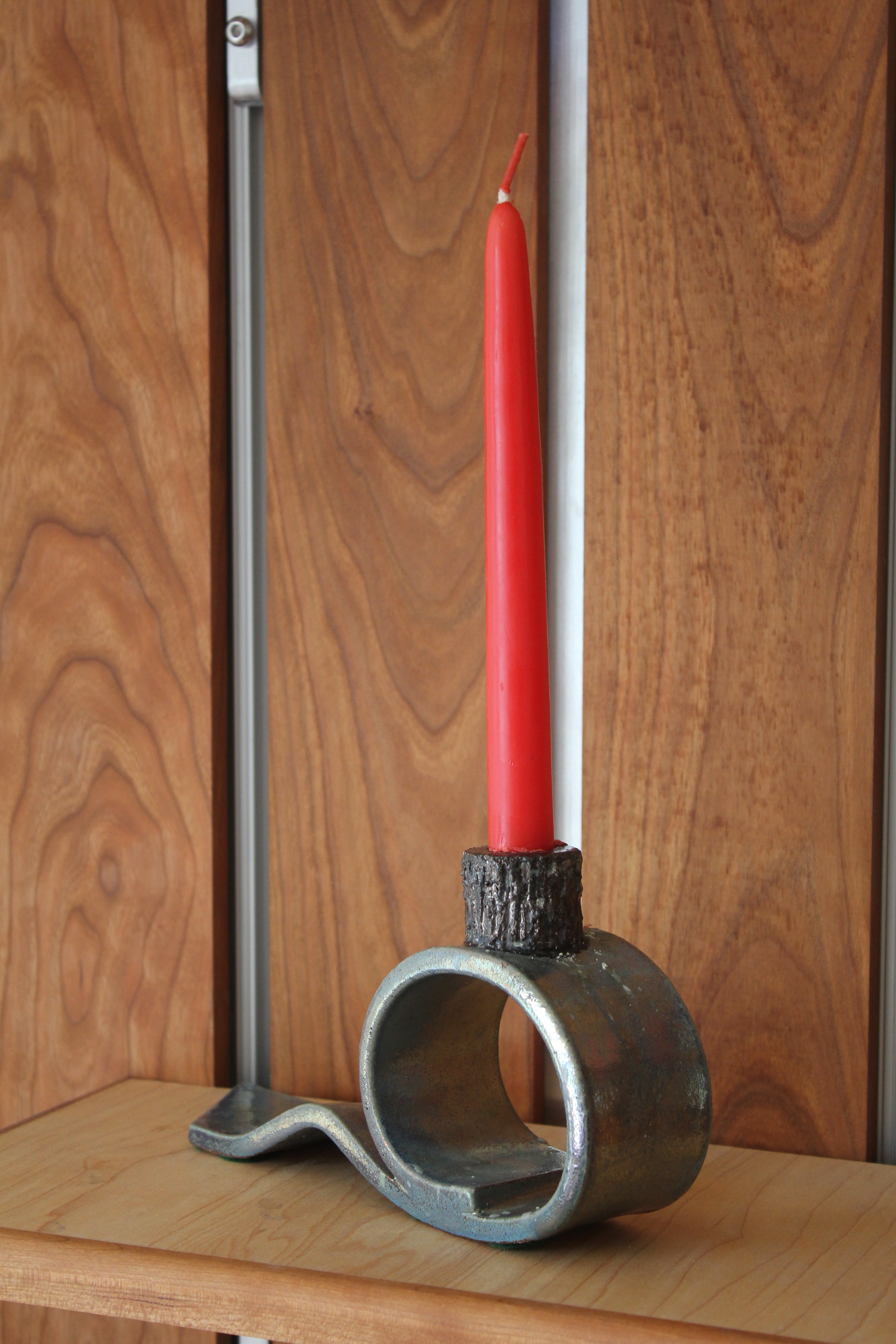 Irridescent Curved Candleholder