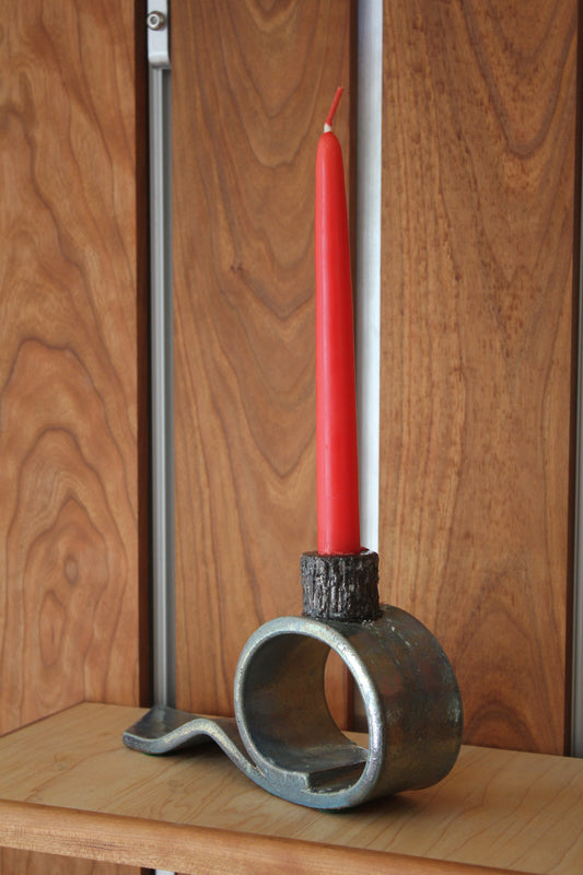 Irridescent Curved Candleholder