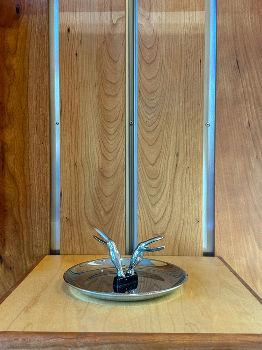 Midcentury Chrome Ashtray (with Toucan Decor Elements)