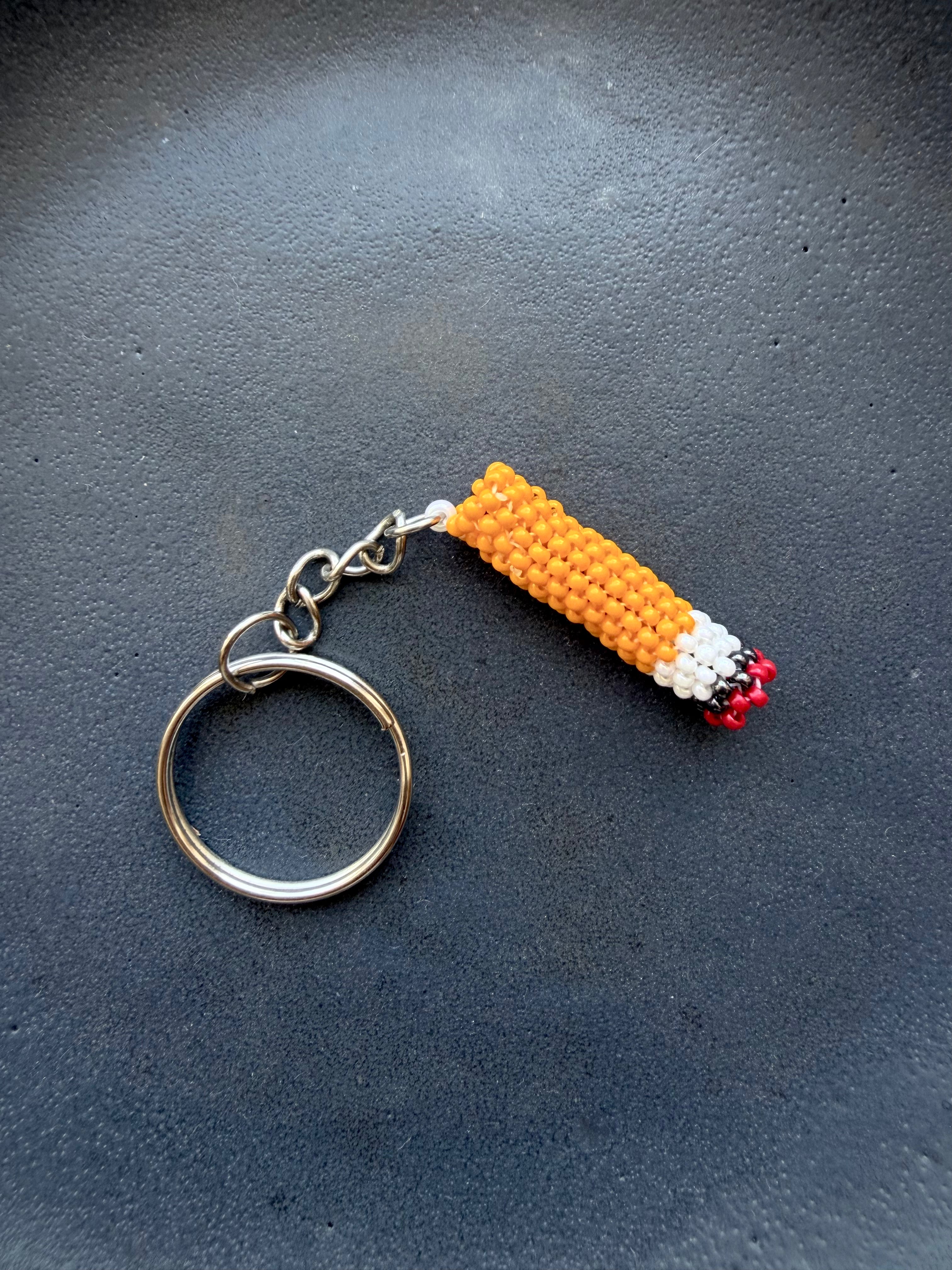 Bead Keychain - Cigarette Butt