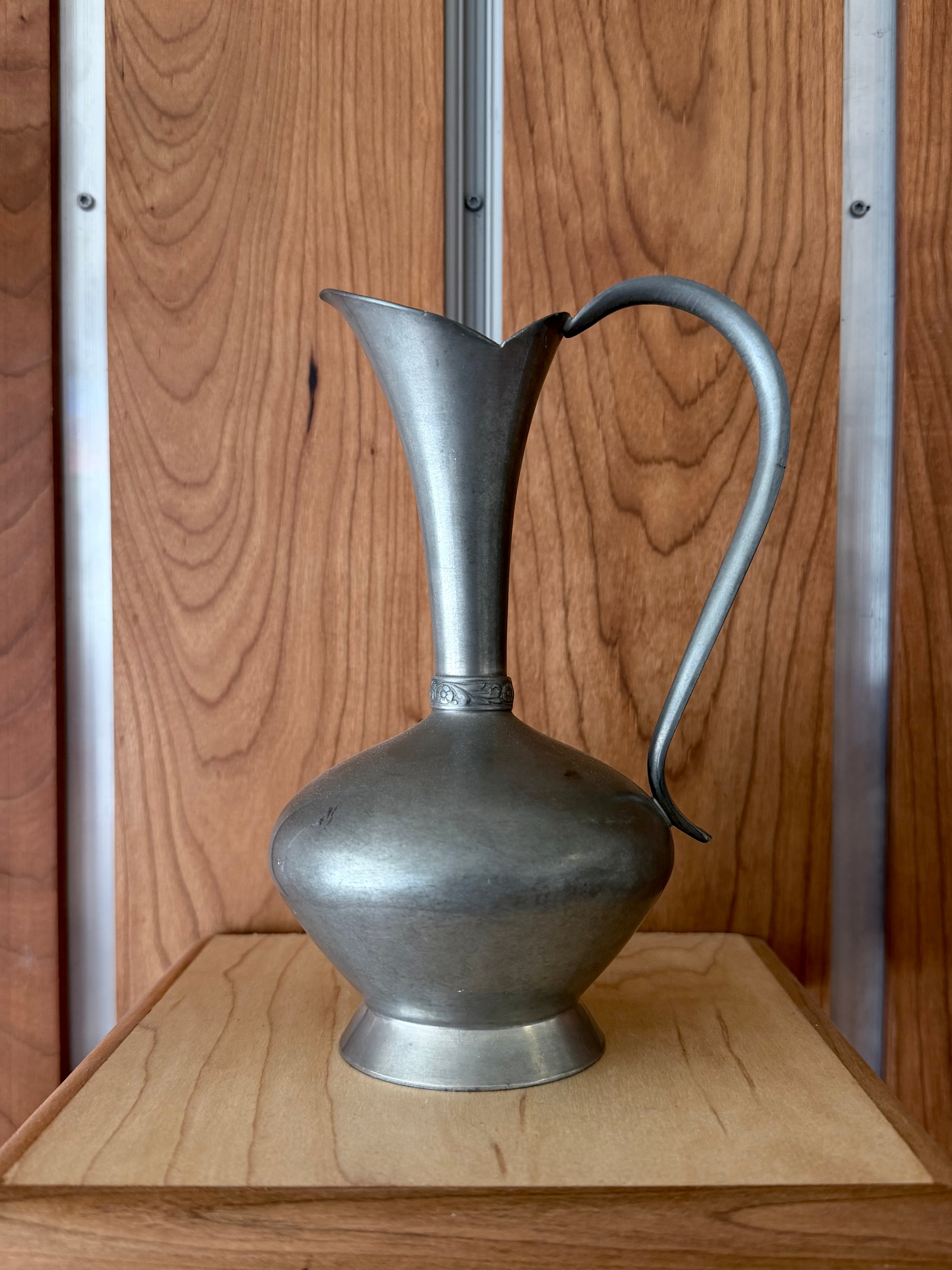 Sculptural Pewter Pitcher
