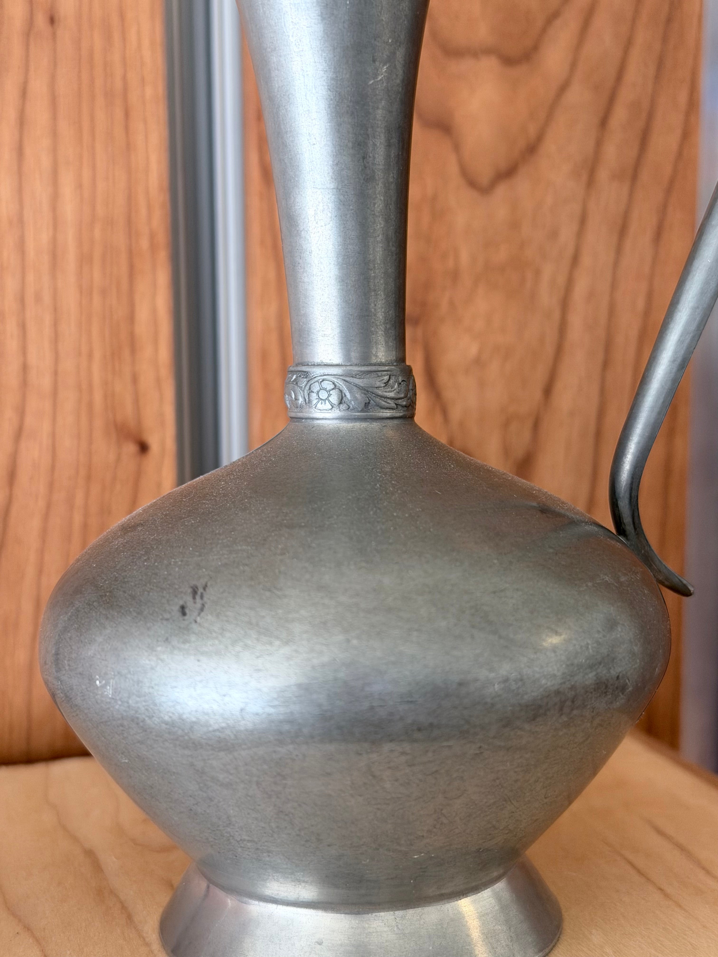 Sculptural Pewter Pitcher