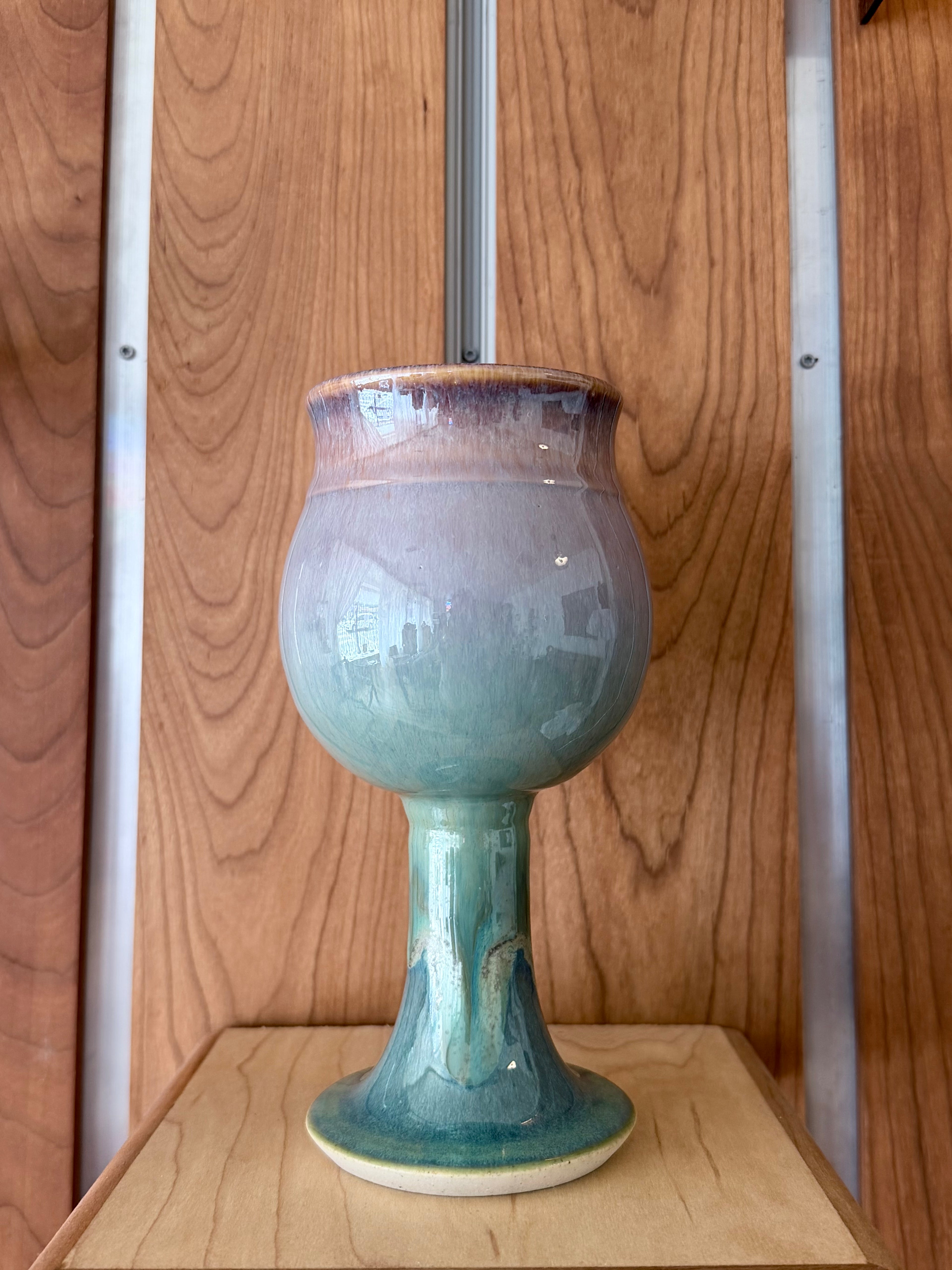 Purple / Green Wine Goblet