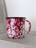 Red Splatter Enamelware Mugs (set of 4)
