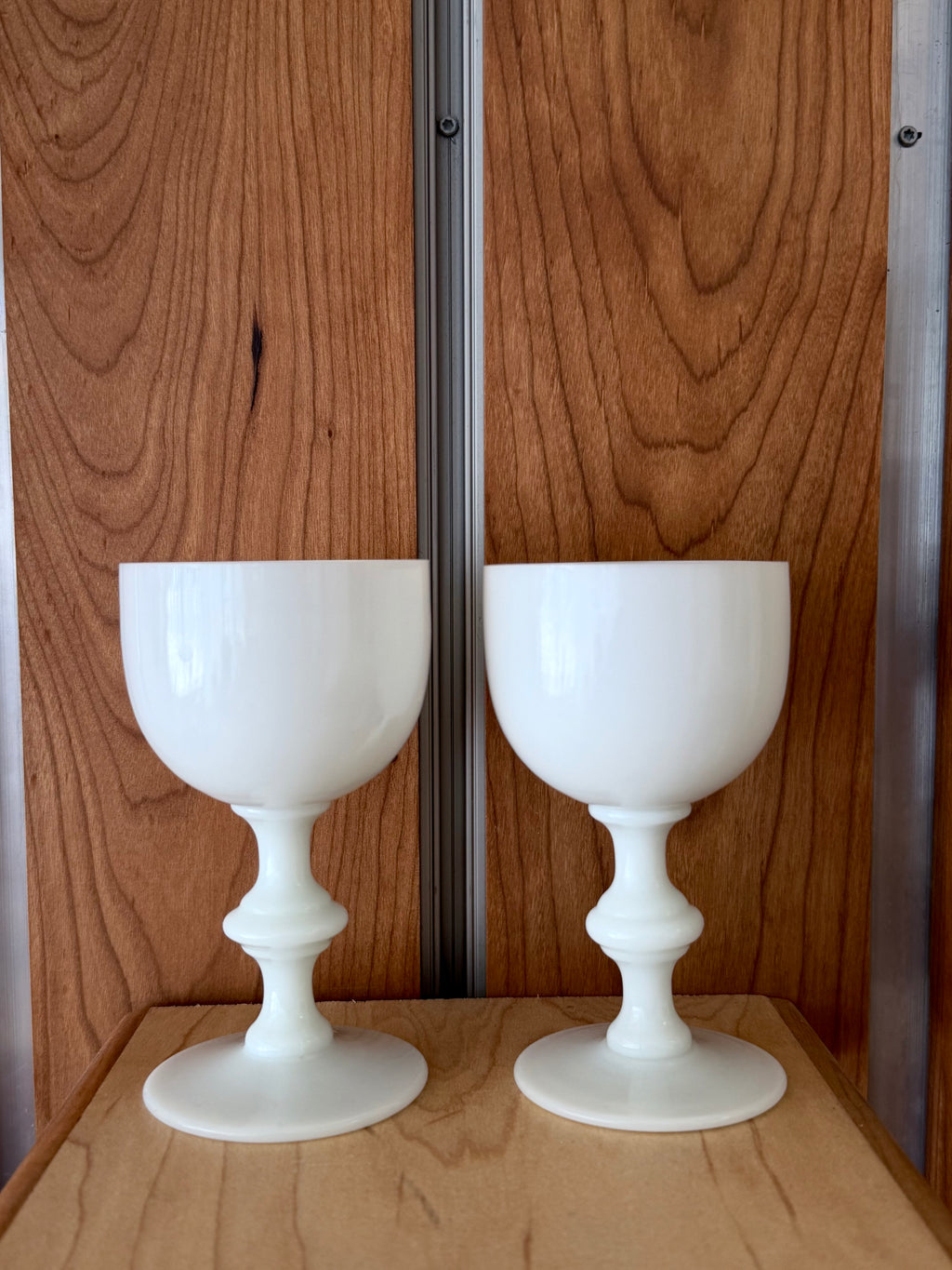 Milk Glass Wine Glasses (Set of 2)
