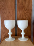 Milk Glass Wine Glasses (Set of 2)
