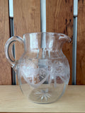 Clear Etched Pitcher w/ Bow Detail