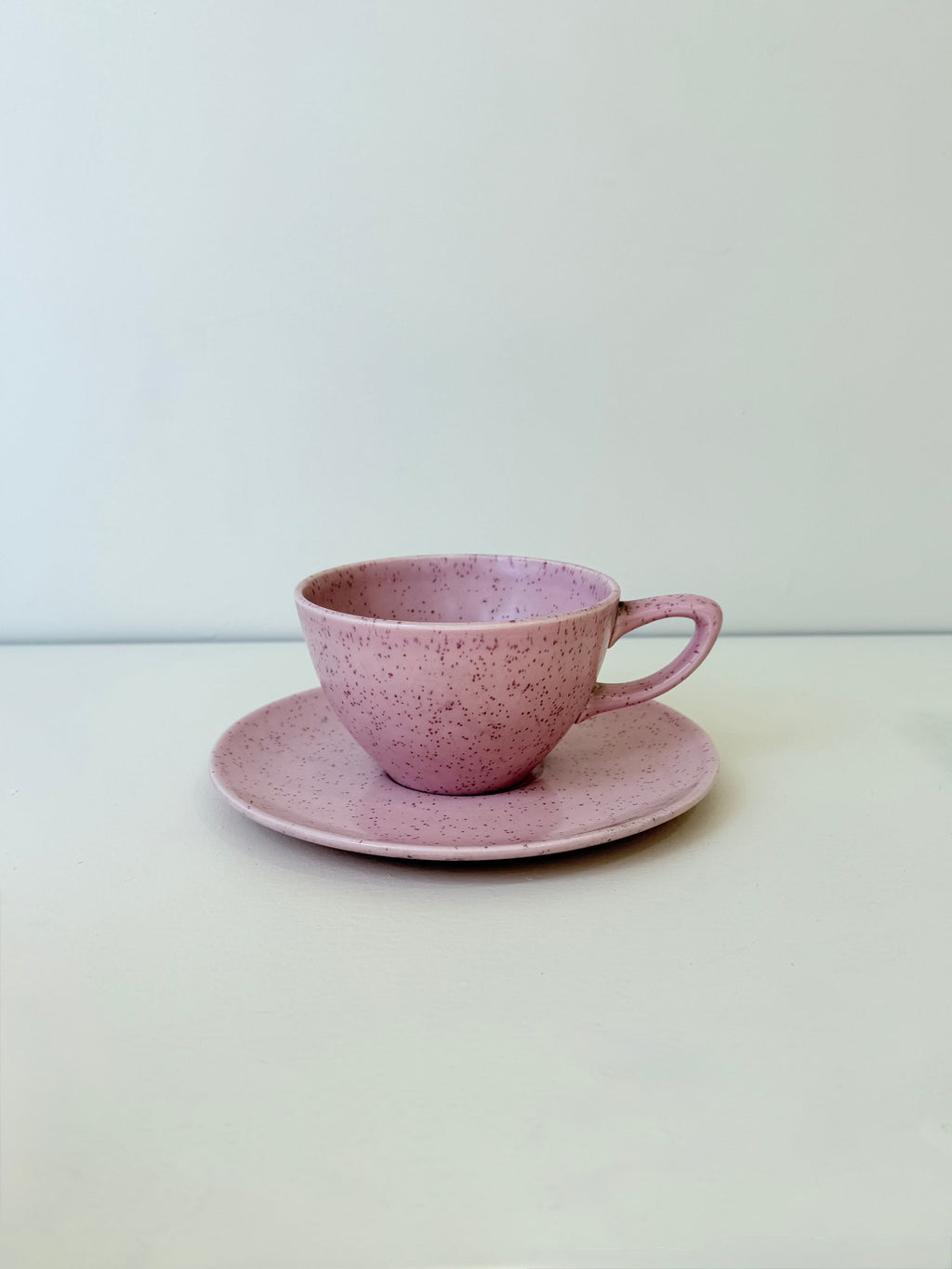 Monterey Pink Speckled Teacup & Saucer