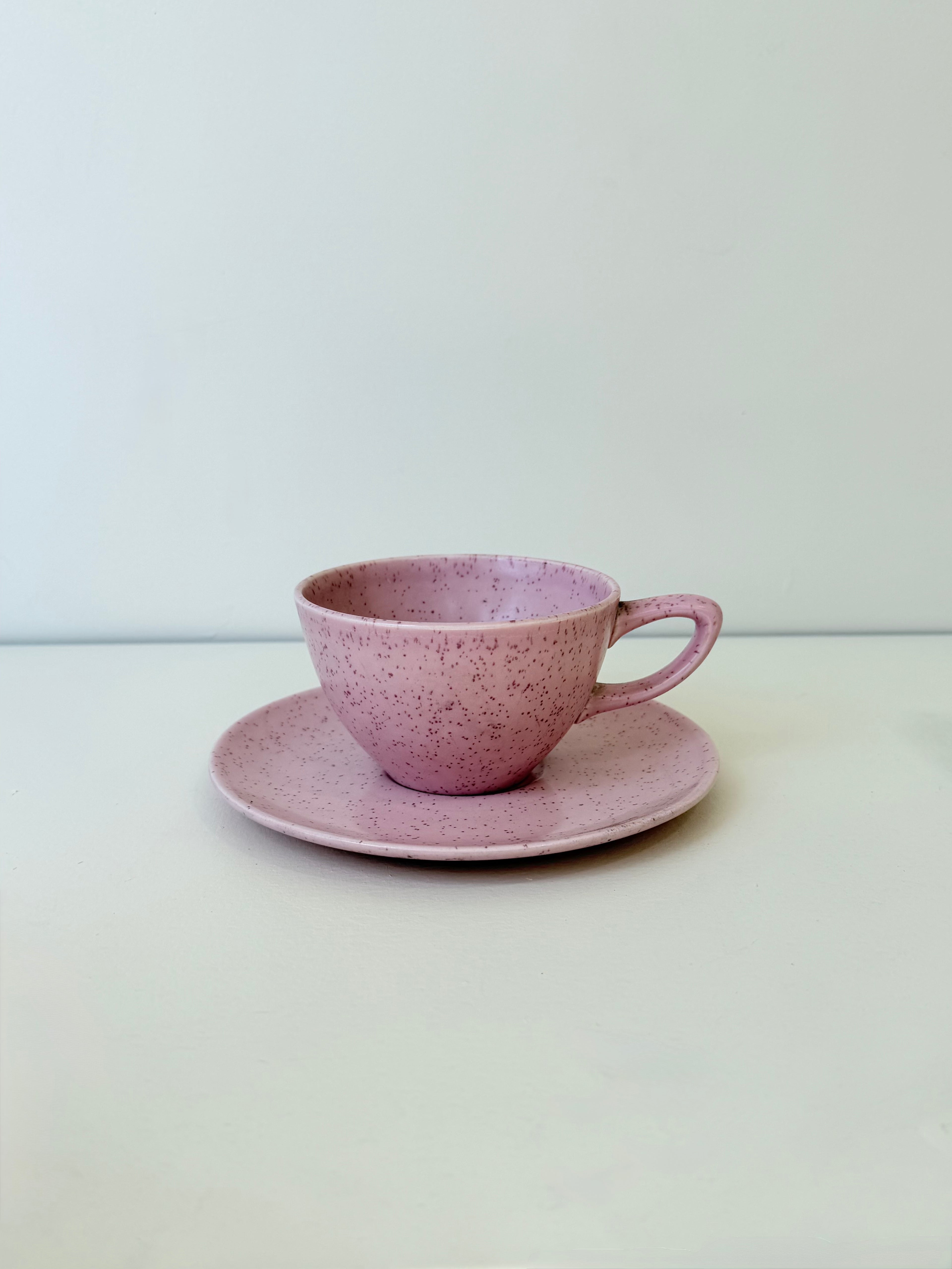 Monterey Pink Speckled Teacup & Saucer