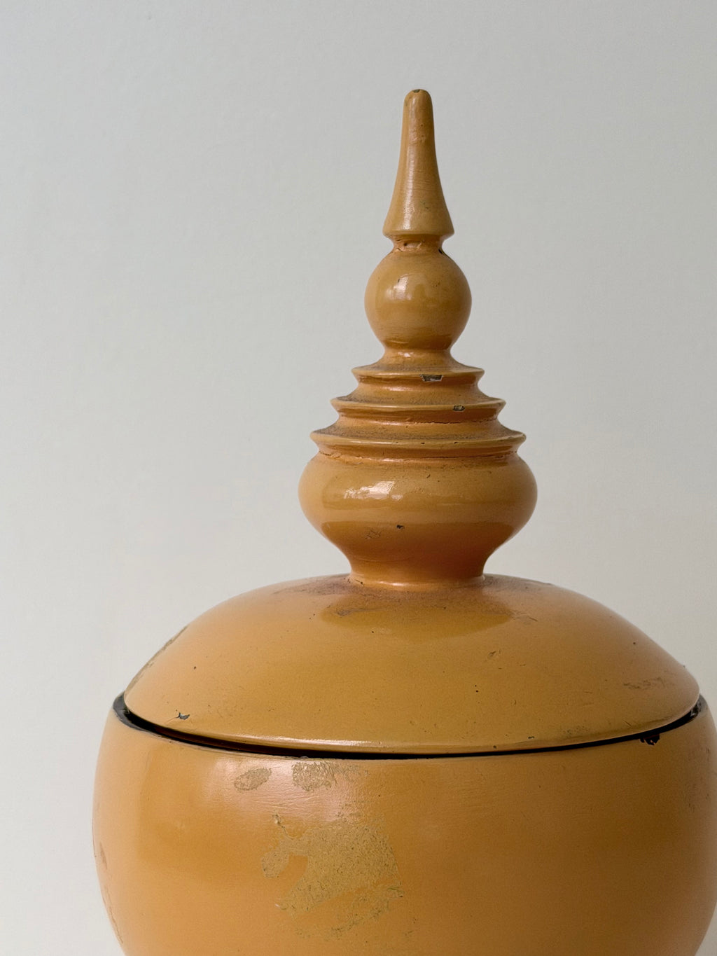 Mustard Wooden Pedestal Box
