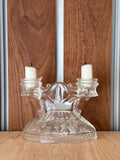 Pressed Glass Double Candleholder