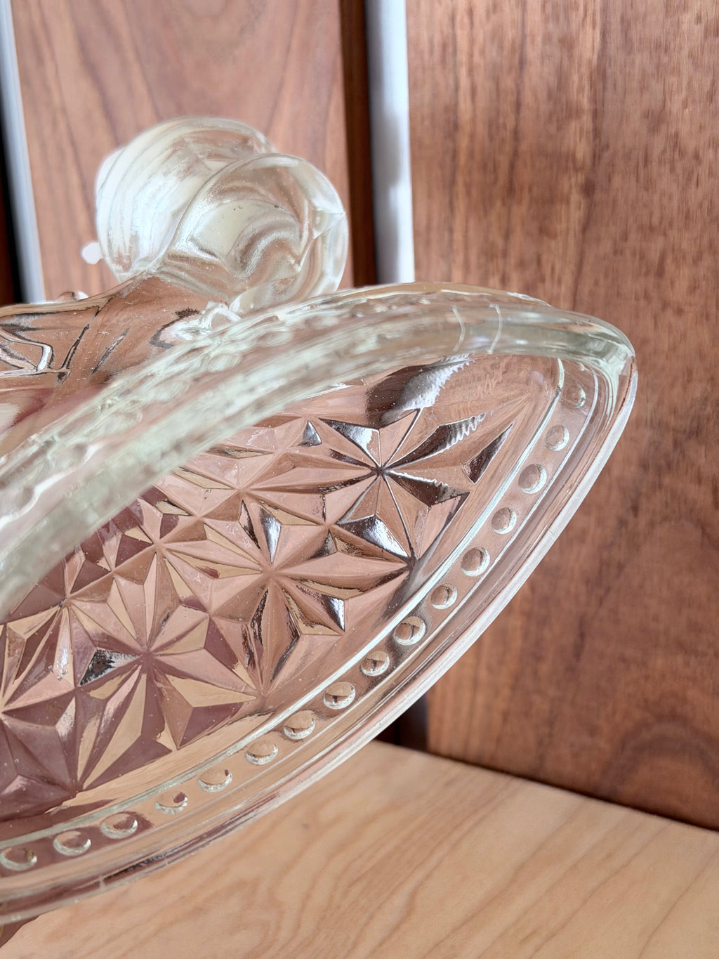 Pressed Glass Double Candleholder