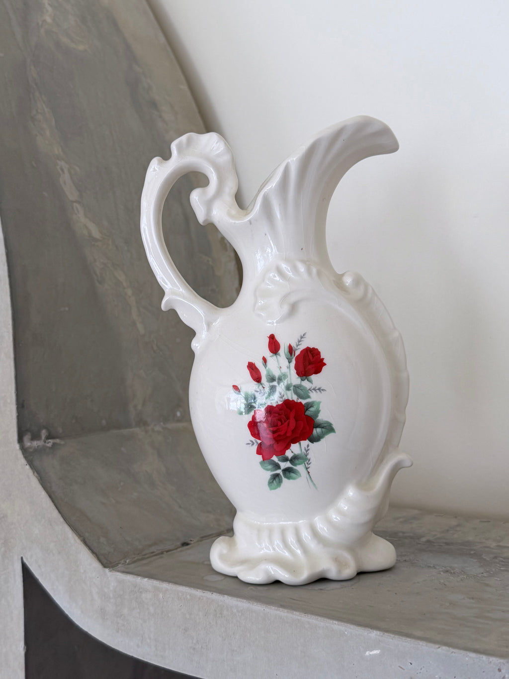 Red Rose Ceramic Pitcher
