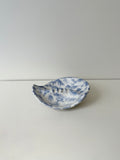 Blue and White Wavy Ceramic Ashtray