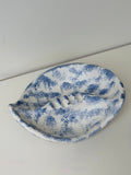 Blue and White Wavy Ceramic Ashtray