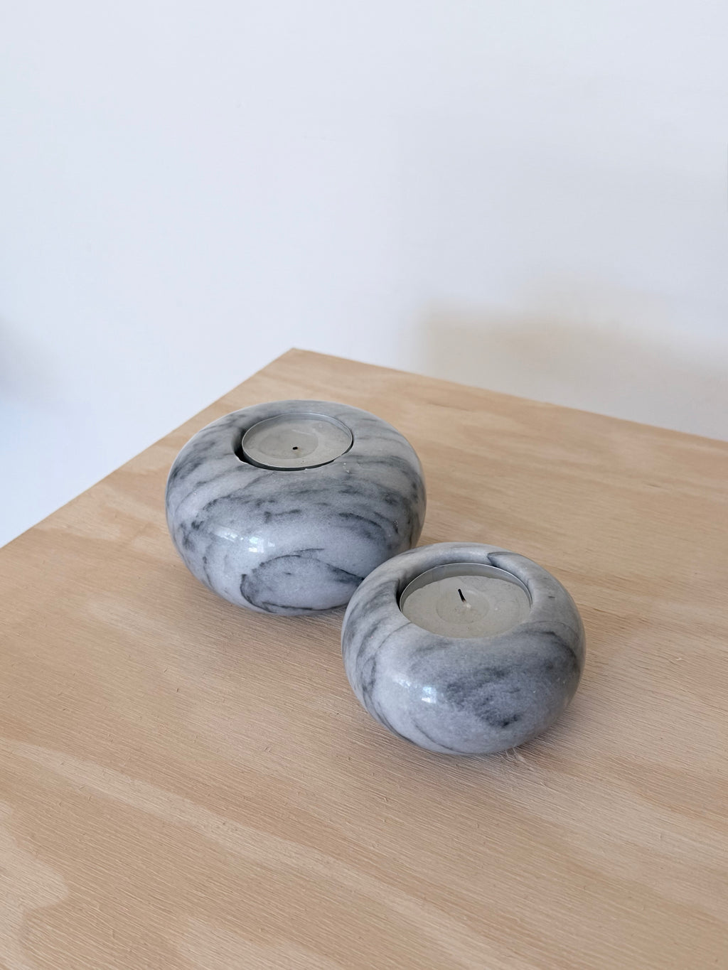 Marble Tealight Candleholders (Set of 2)