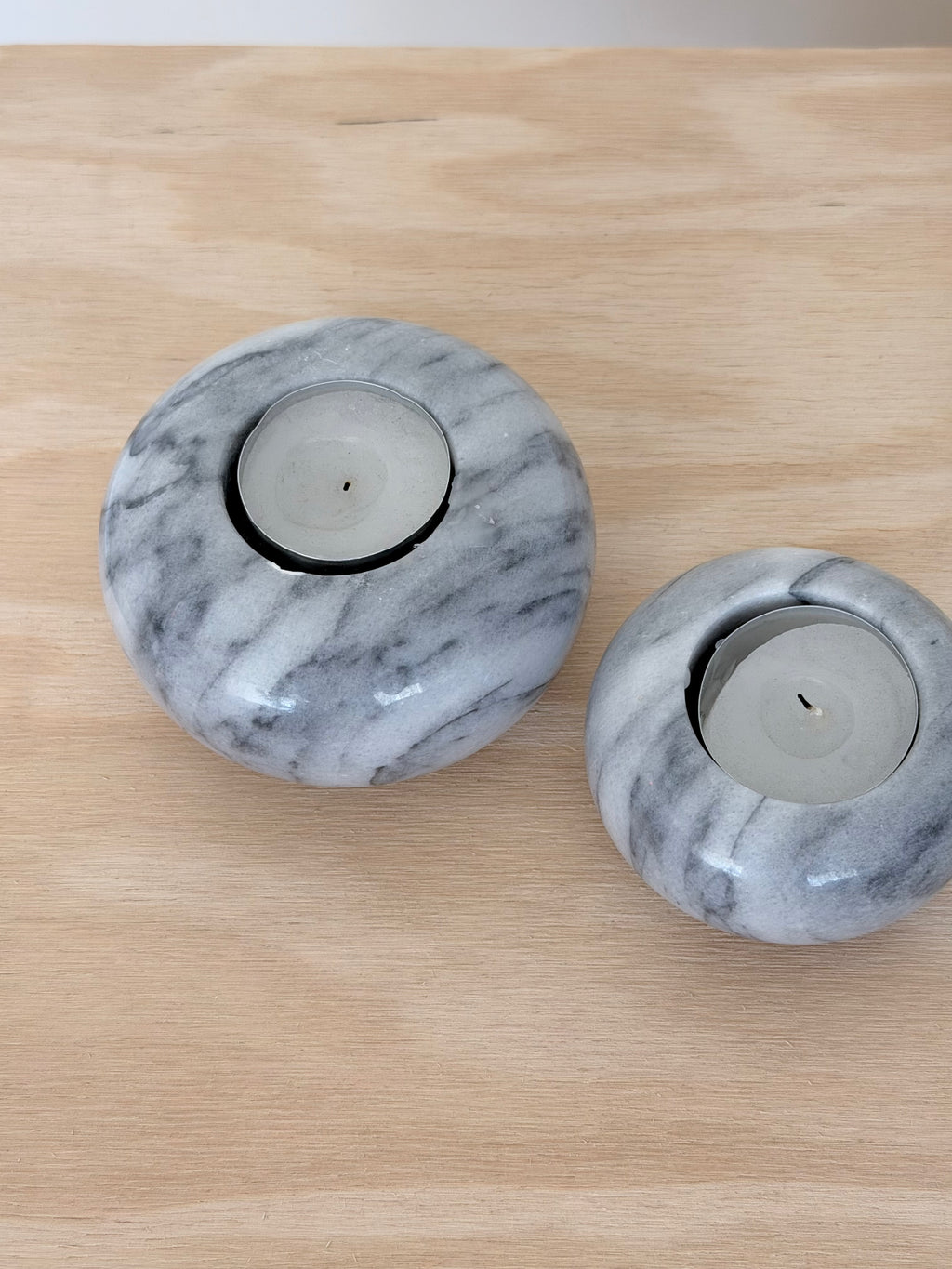 Marble Tealight Candleholders (Set of 2)