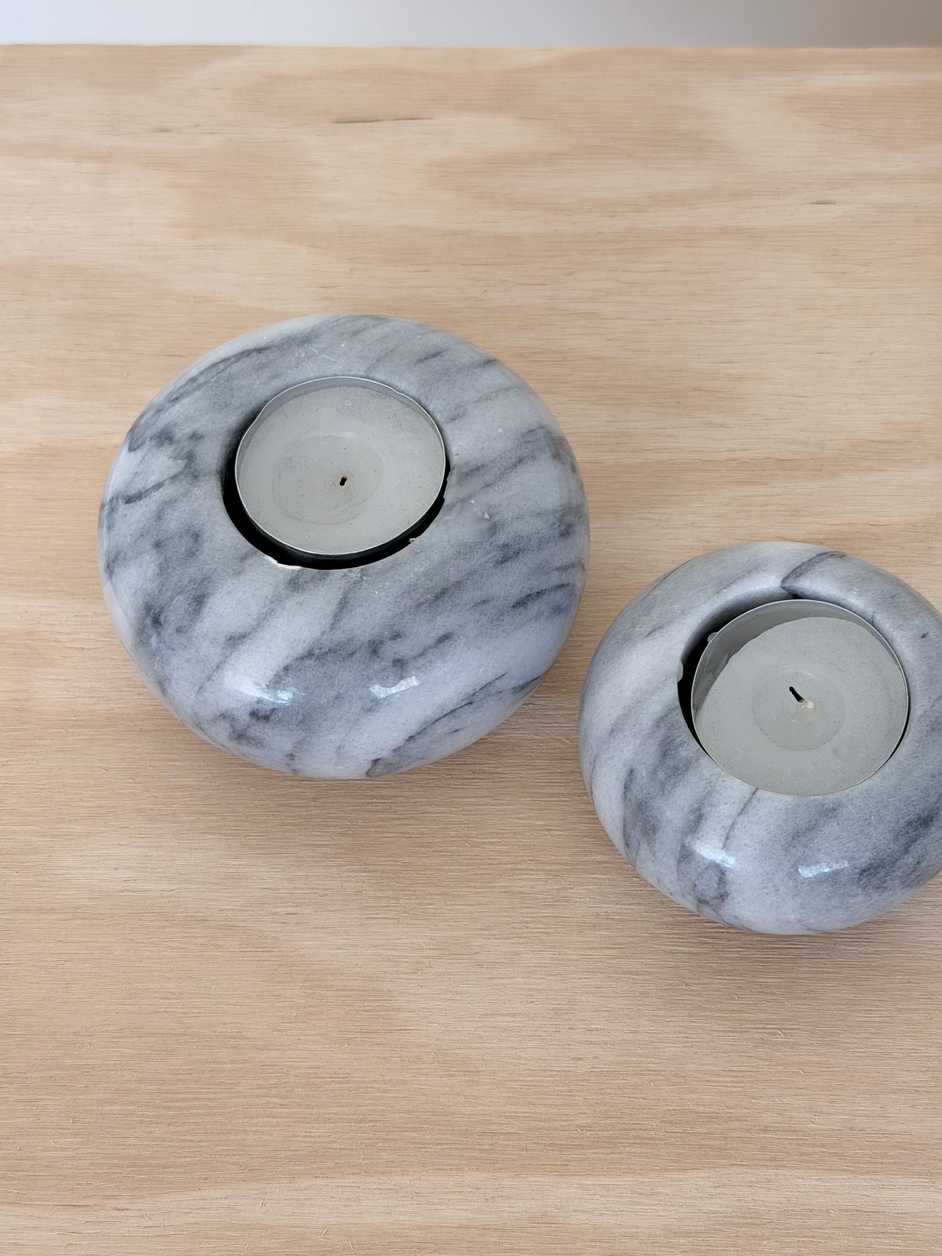 Marble Tealight Candleholders (Set of 2)